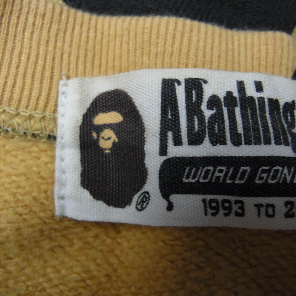 A BATHING APE アベイシングエイプ 1ST CAMO ファーストカモ イエローカモ 総柄 クルーネック スウェット ベージュ系 M【中古】