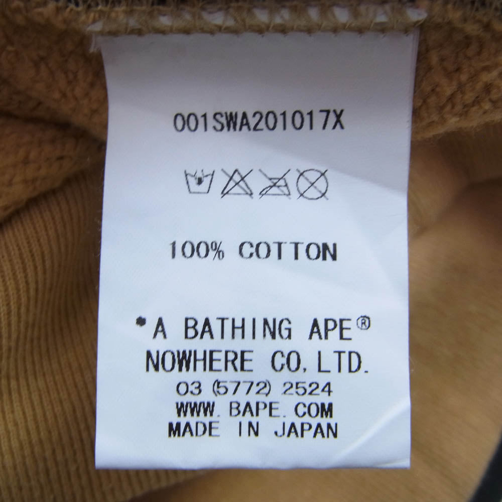 A BATHING APE アベイシングエイプ 1ST CAMO ファーストカモ イエローカモ 総柄 クルーネック スウェット ベージュ系 M【中古】