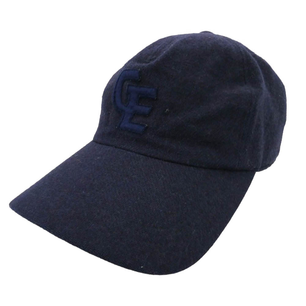 GOODENOUGH グッドイナフ 90's Archive GE WOOL CAP GE アーカイブ フェルト ワッペン ウール キャップ 長ツバ ネイビー系【中古】