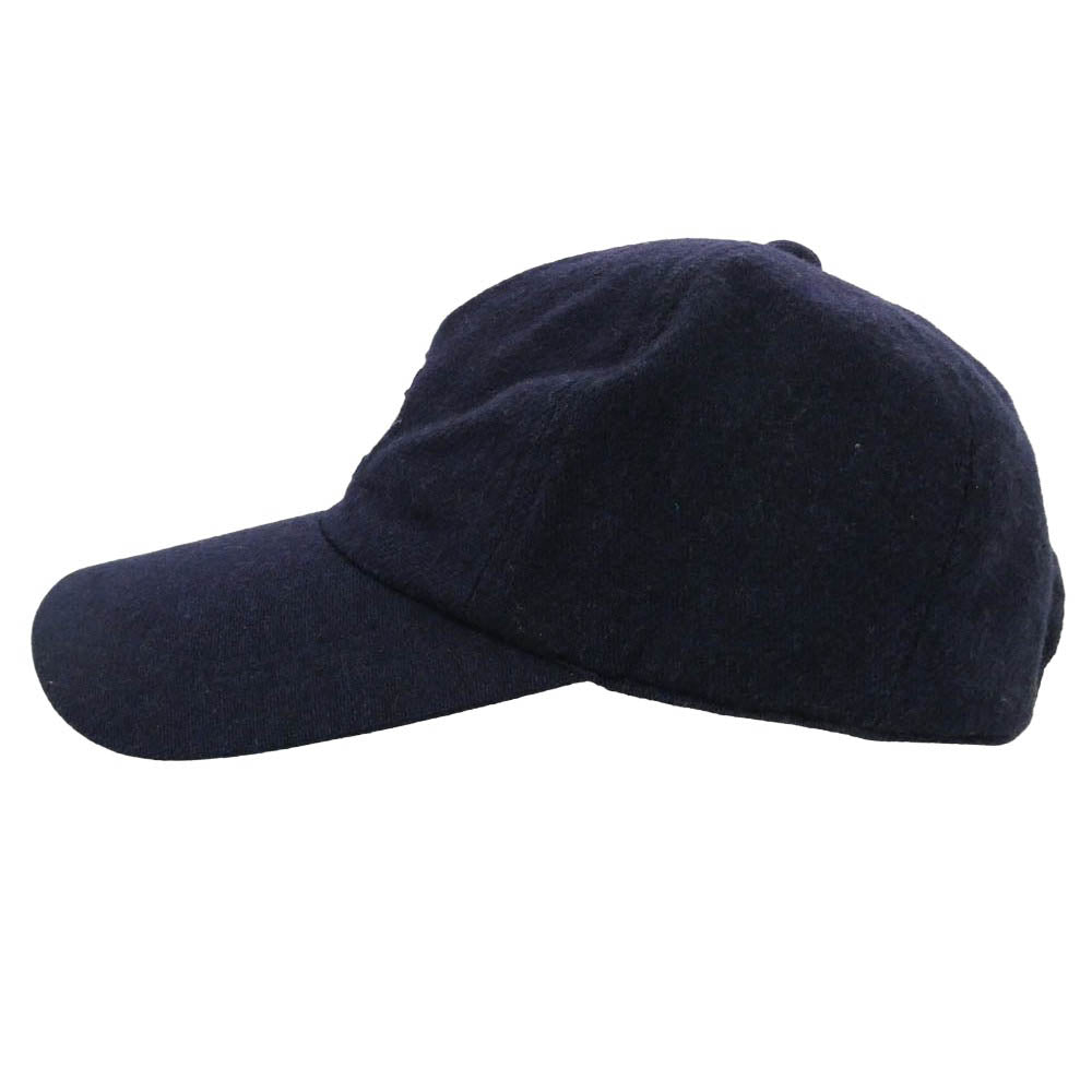 GOODENOUGH グッドイナフ 90's Archive GE WOOL CAP GE アーカイブ フェルト ワッペン ウール キャップ 長ツバ ネイビー系【中古】