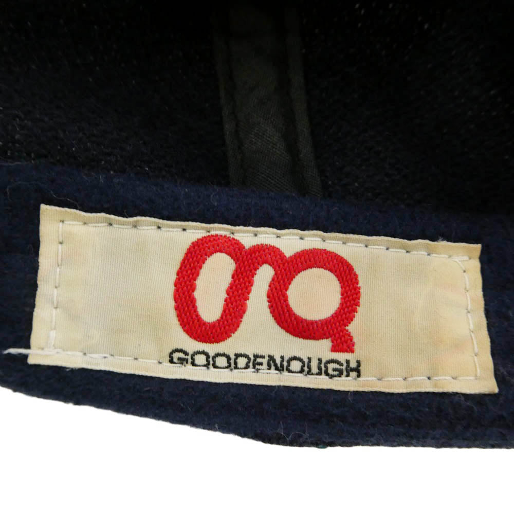 GOODENOUGH グッドイナフ 90's Archive GE WOOL CAP GE アーカイブ フェルト ワッペン ウール キャップ 長ツバ ネイビー系【中古】