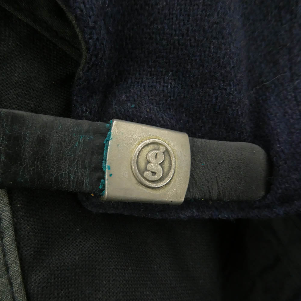 GOODENOUGH グッドイナフ 90's Archive GE WOOL CAP GE アーカイブ フェルト ワッペン ウール キャップ 長ツバ ネイビー系【中古】