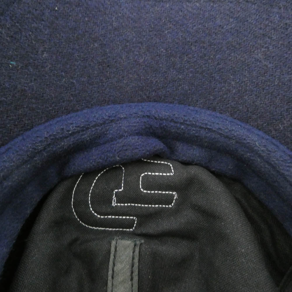 GOODENOUGH グッドイナフ 90's Archive GE WOOL CAP GE アーカイブ フェルト ワッペン ウール キャップ 長ツバ ネイビー系【中古】