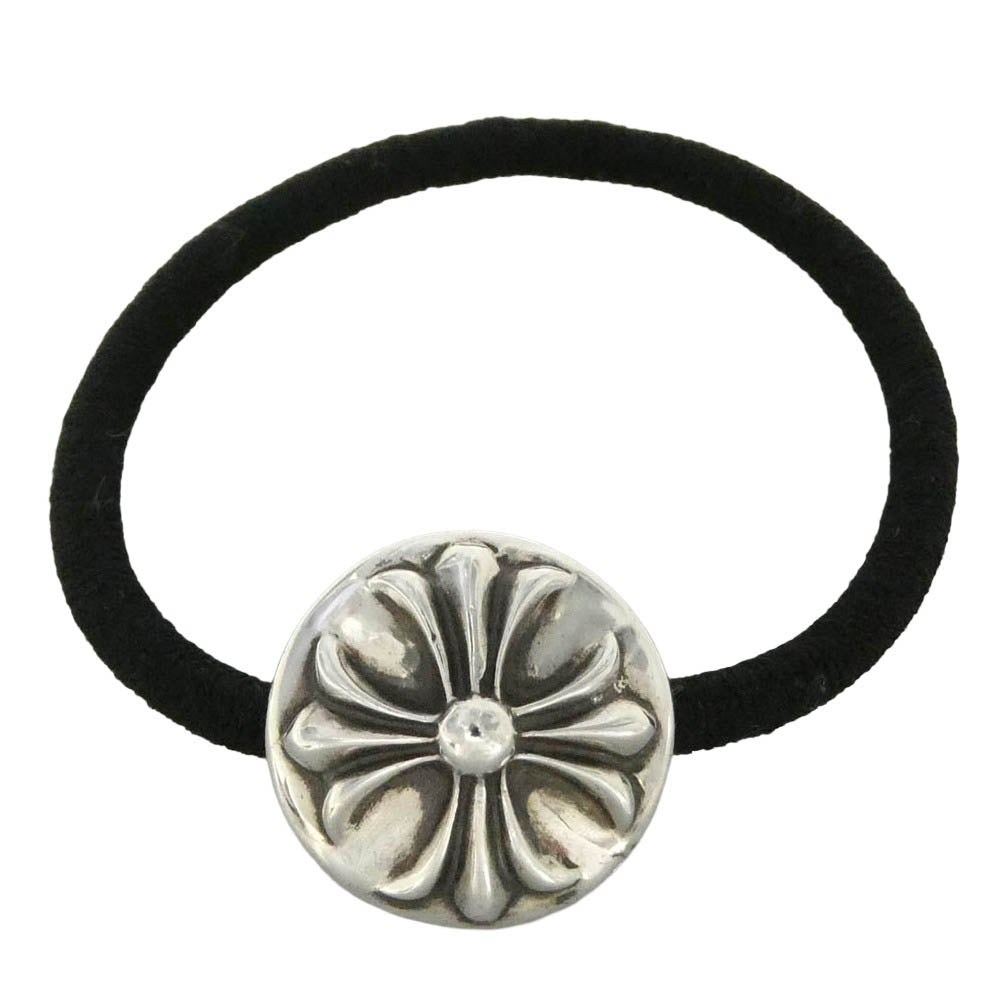 CHROME HEARTS クロムハーツ（原本無） HAIRBAND クロスボールボタン ヘアゴム コンチョ シルバー系【中古】