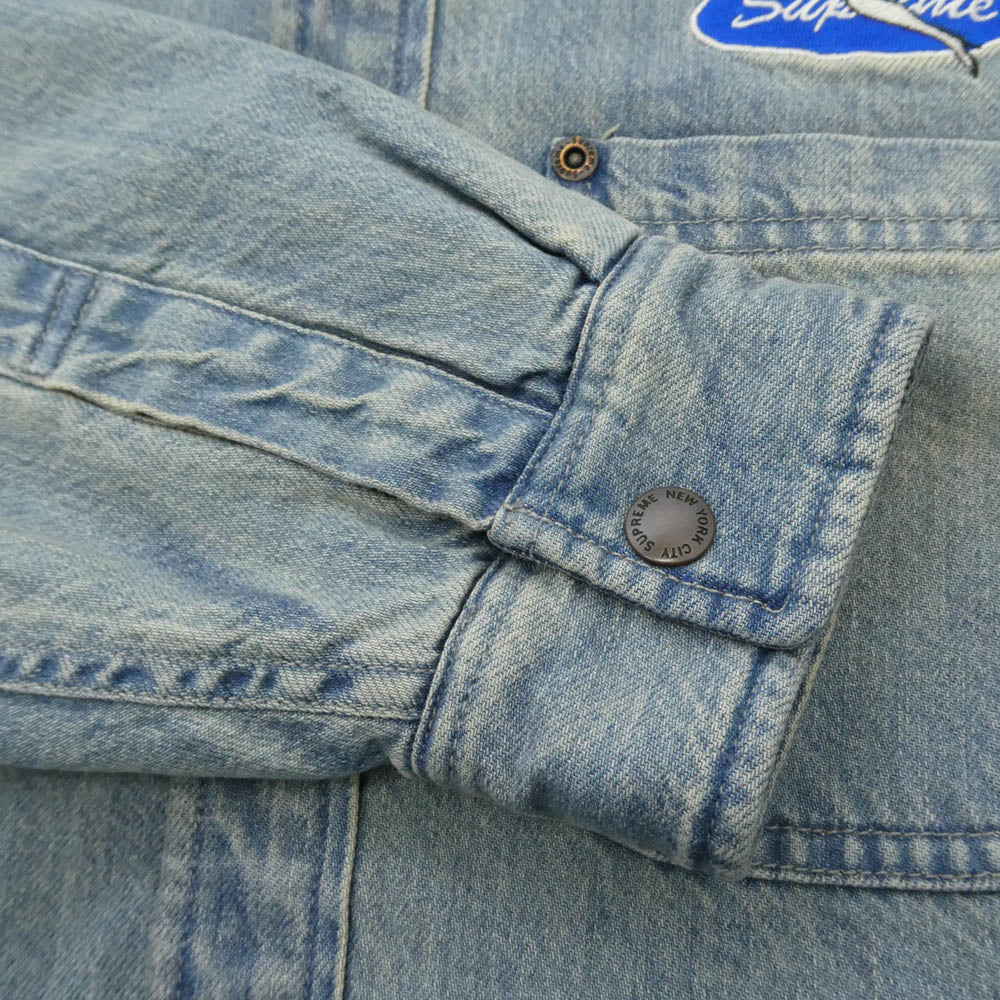 Supreme シュプリーム 26SS Quilted Lined Denim Snap Shirt キルテッド ラインド デニムスナップシャツ キルティング デニム ジャケット ライトブルー系 S【中古】