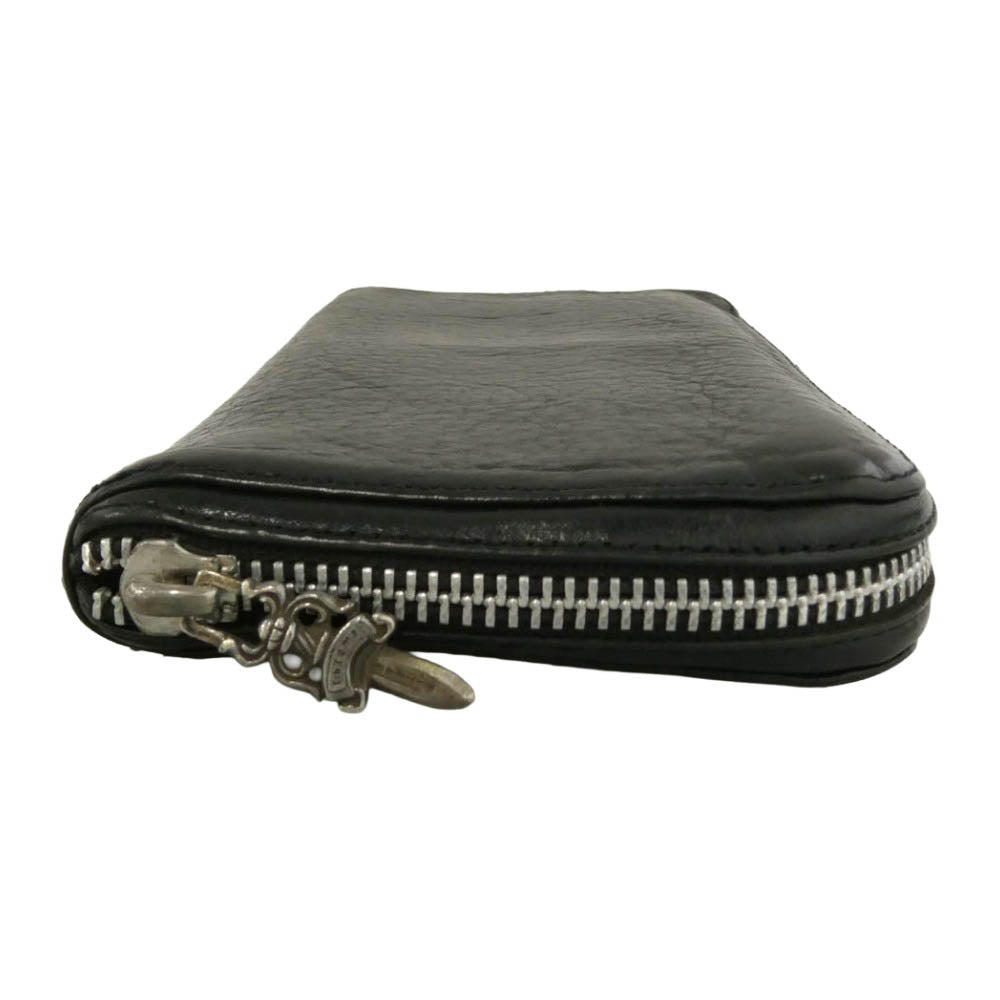 CHROME HEARTS クロムハーツ（原本無） REC F ZIP PLANE プレーン ジップ レザーウォレット ブラック系【中古】