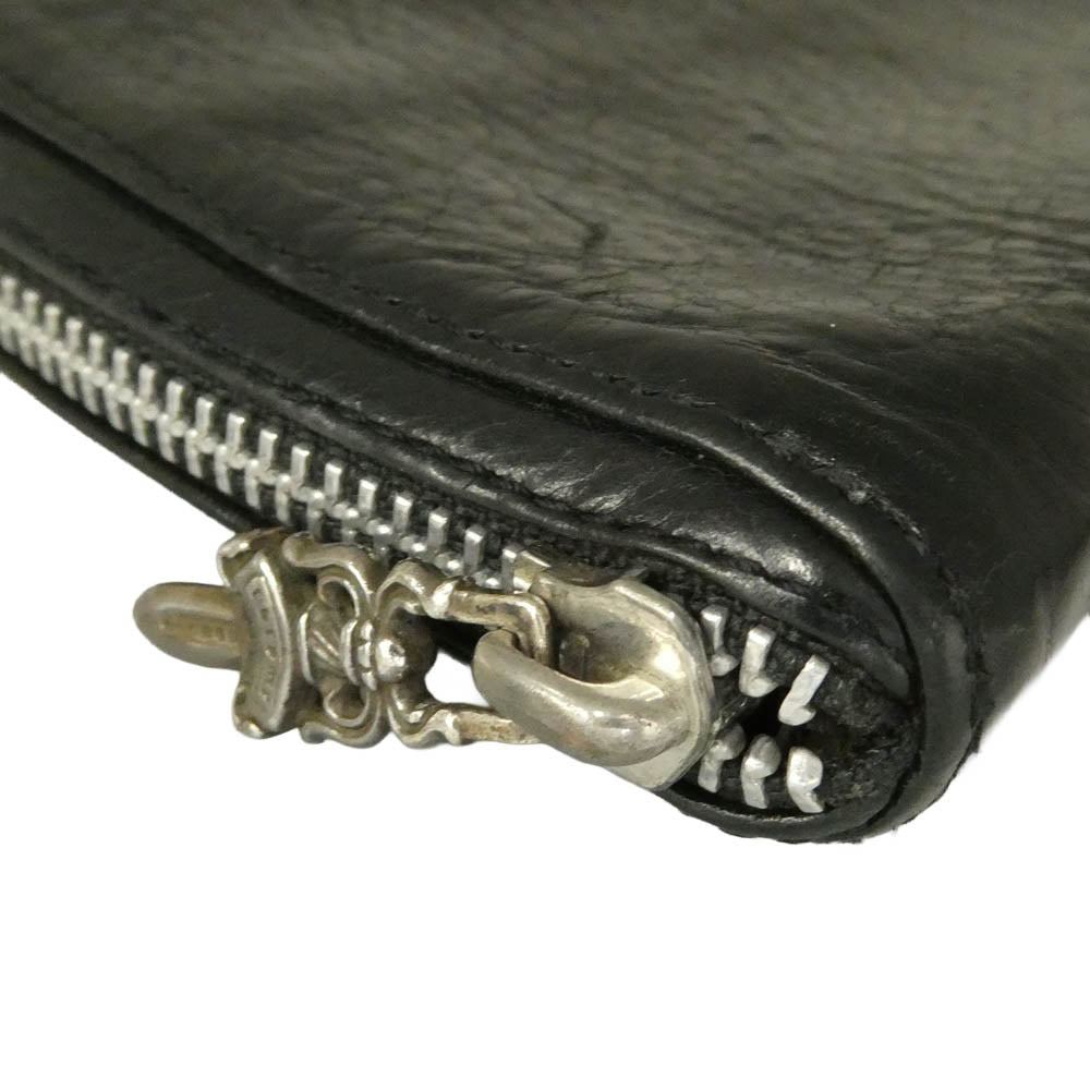 CHROME HEARTS クロムハーツ（原本無） REC F ZIP PLANE プレーン ジップ レザーウォレット ブラック系【中古】