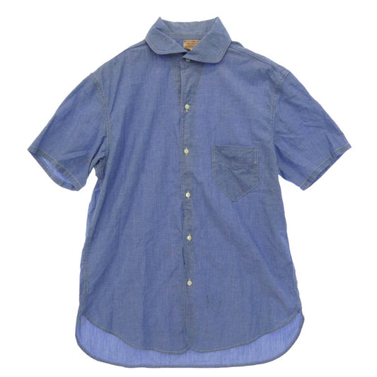 オールドジョー 13SS 13S/S-SCS コットン ストライプ 半袖 シャツ ブルー系 15 1/2【中古】