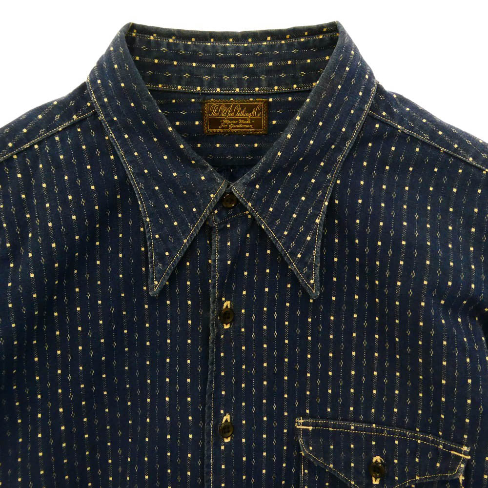 オールドジョー 12SS 12S/S-CCS コットン ドット ストライプ 長袖 シャツ ブルー系 38【中古】