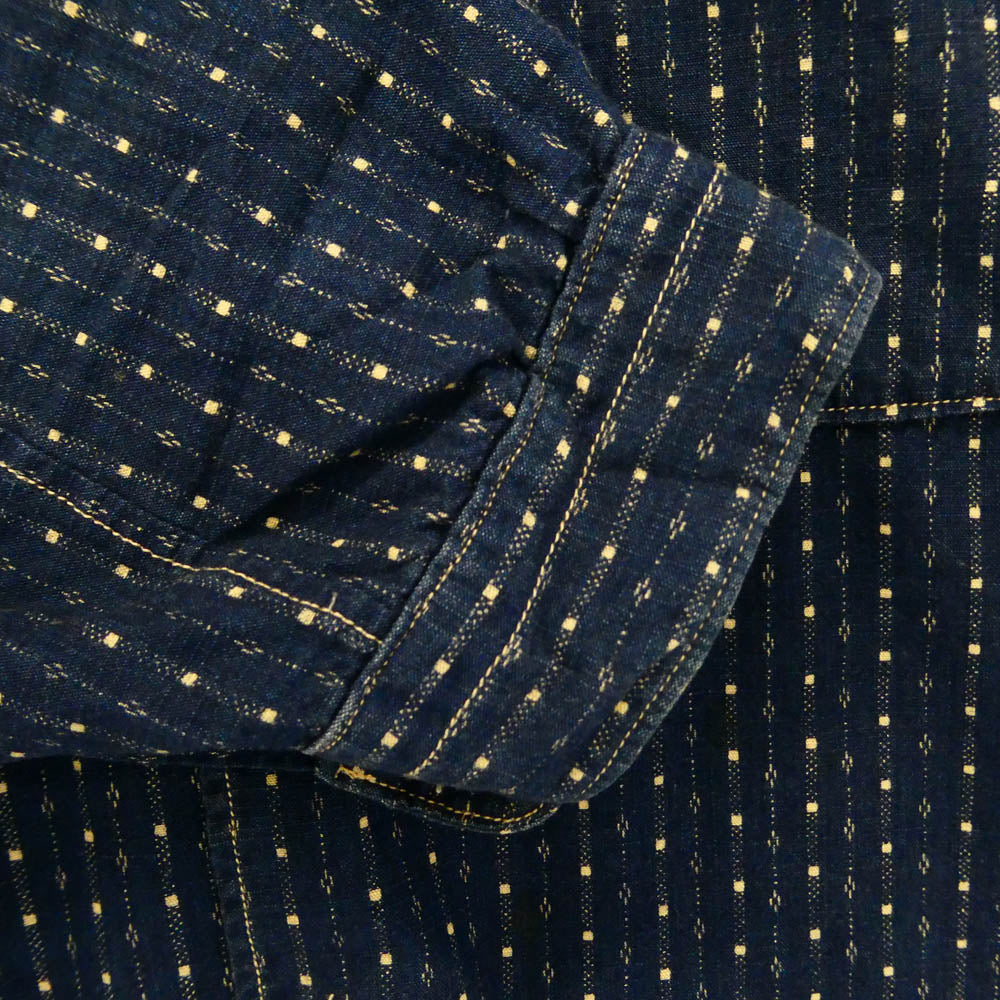 オールドジョー 12SS 12S/S-CCS コットン ドット ストライプ 長袖 シャツ ブルー系 38【中古】