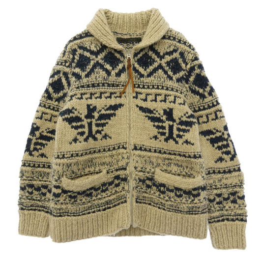 オールドジョー 14AW 14A/W-CCS INDIGO SLUB YARN COWCHAIN SWEATER セーター ニット ジップ ジャケット ベージュ系 36【中古】