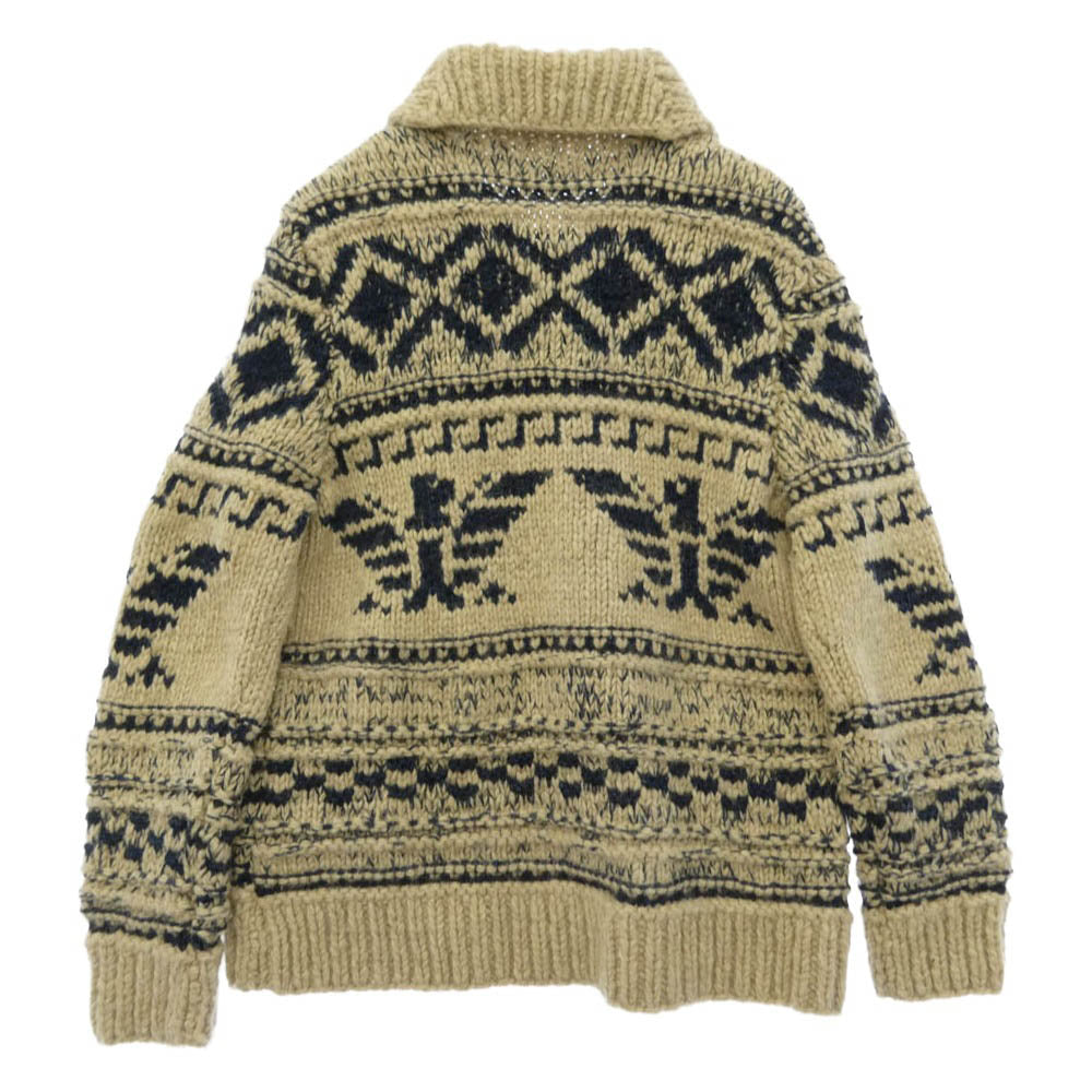 オールドジョー 14AW 14A/W-CCS INDIGO SLUB YARN COWCHAIN SWEATER セーター ニット ジップ ジャケット ベージュ系 36【中古】