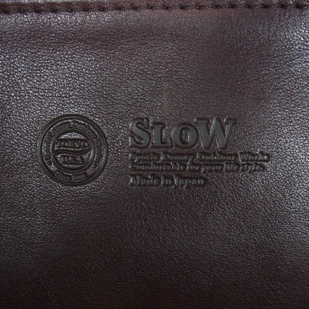 スロウ レザー クラッチバッグ ダークブラウン系【中古】