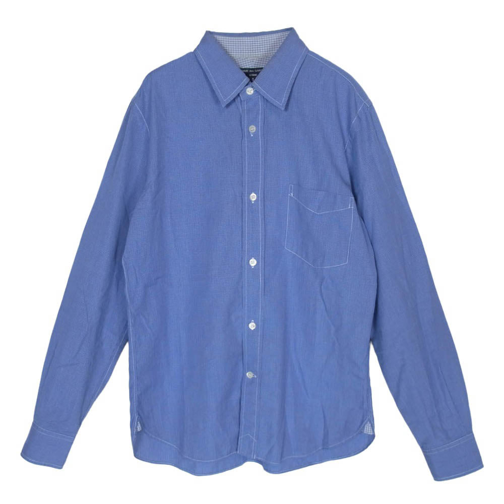 COMME des GARCONS HOMME コムデギャルソンオム 12AW HJ-B007 チェック 綿ブロード 長袖 シャツ ライトブルー系 S【中古】