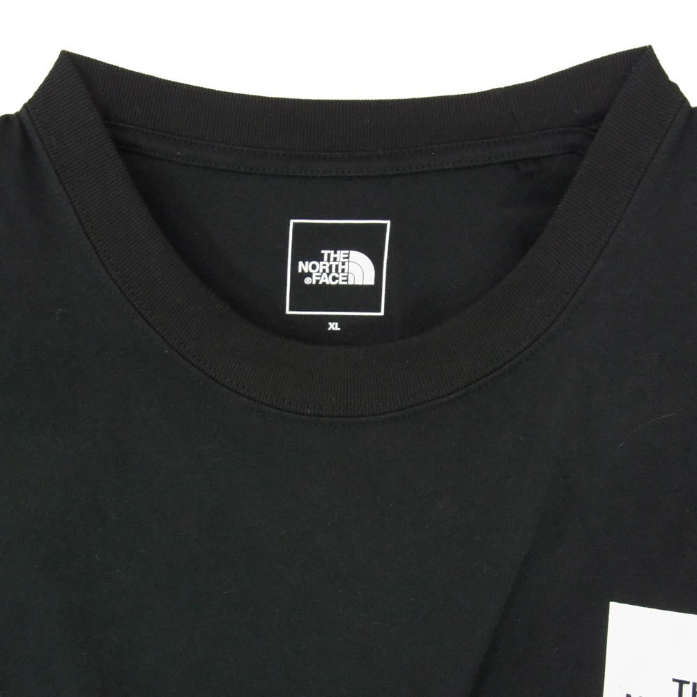 THE NORTH FACE ノースフェイス NT82334 L/S SQUARE LOGO Tee スクエアロゴ 長袖 カットソー ロングスリーブ Tシャツ ロンT ブラック系 XL【中古】