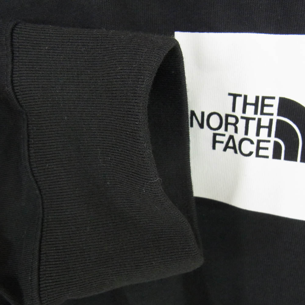 THE NORTH FACE ノースフェイス NT82334 L/S SQUARE LOGO Tee スクエアロゴ 長袖 カットソー ロングスリーブ Tシャツ ロンT ブラック系 XL【中古】
