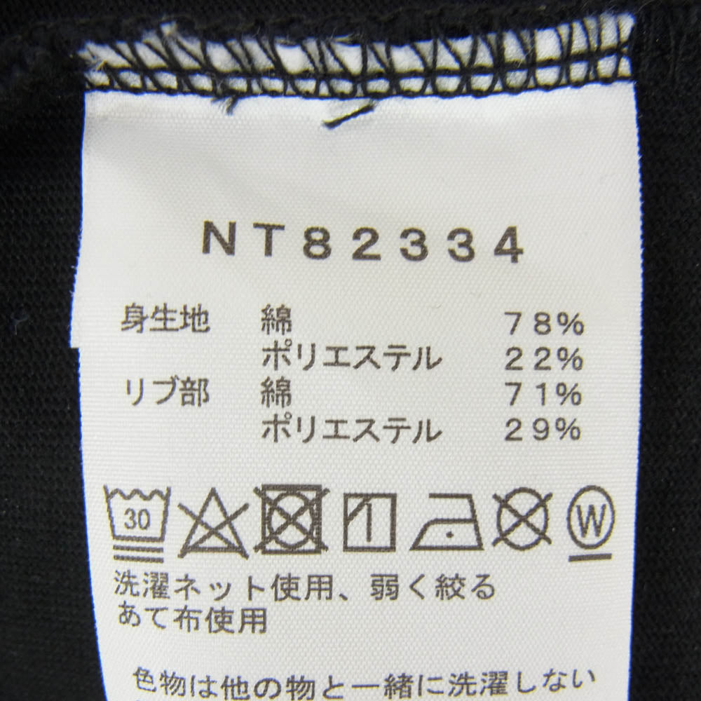 THE NORTH FACE ノースフェイス NT82334 L/S SQUARE LOGO Tee スクエアロゴ 長袖 カットソー ロングスリーブ Tシャツ ロンT ブラック系 XL【中古】