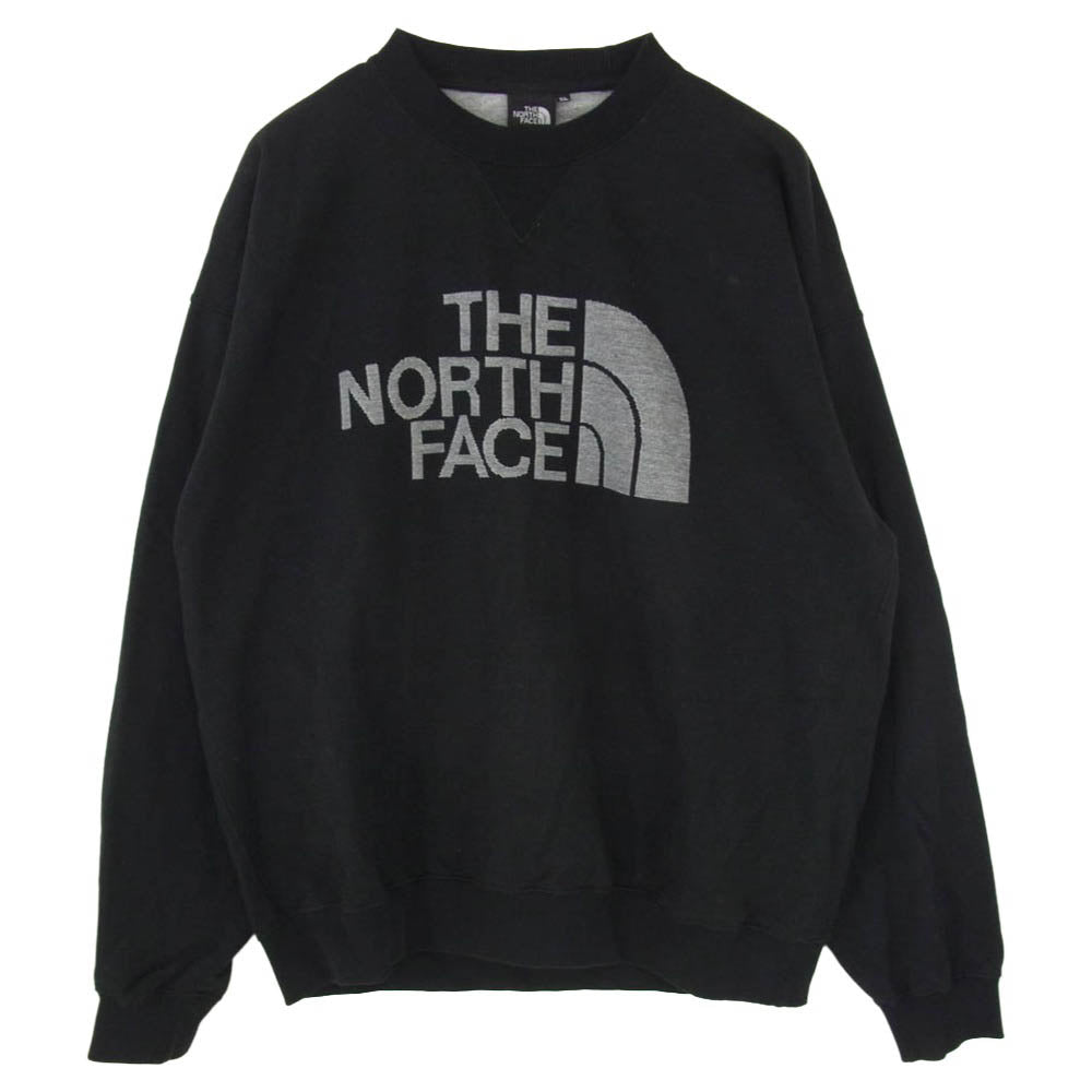 THE NORTH FACE ノースフェイス NT62438 Jacquard Half Dome Crew ジャカードハーフドーム クルーネック スウェット トレーナー ブラック系 XL【中古】