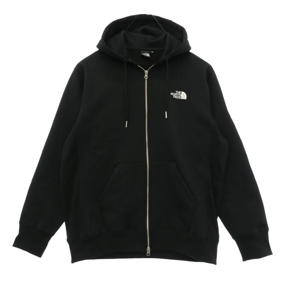 THE NORTH FACE ノースフェイス NT62349 SQUARE LOGO FULL ZIP スクエア ロゴ フル ジップ パーカー フーディー ブラック系 XL【中古】