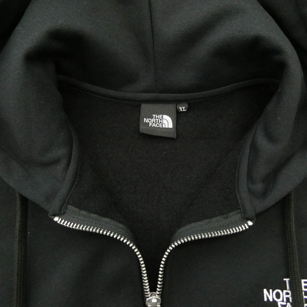 THE NORTH FACE ノースフェイス NT62349 SQUARE LOGO FULL ZIP スクエア ロゴ フル ジップ パーカー フーディー ブラック系 XL【中古】