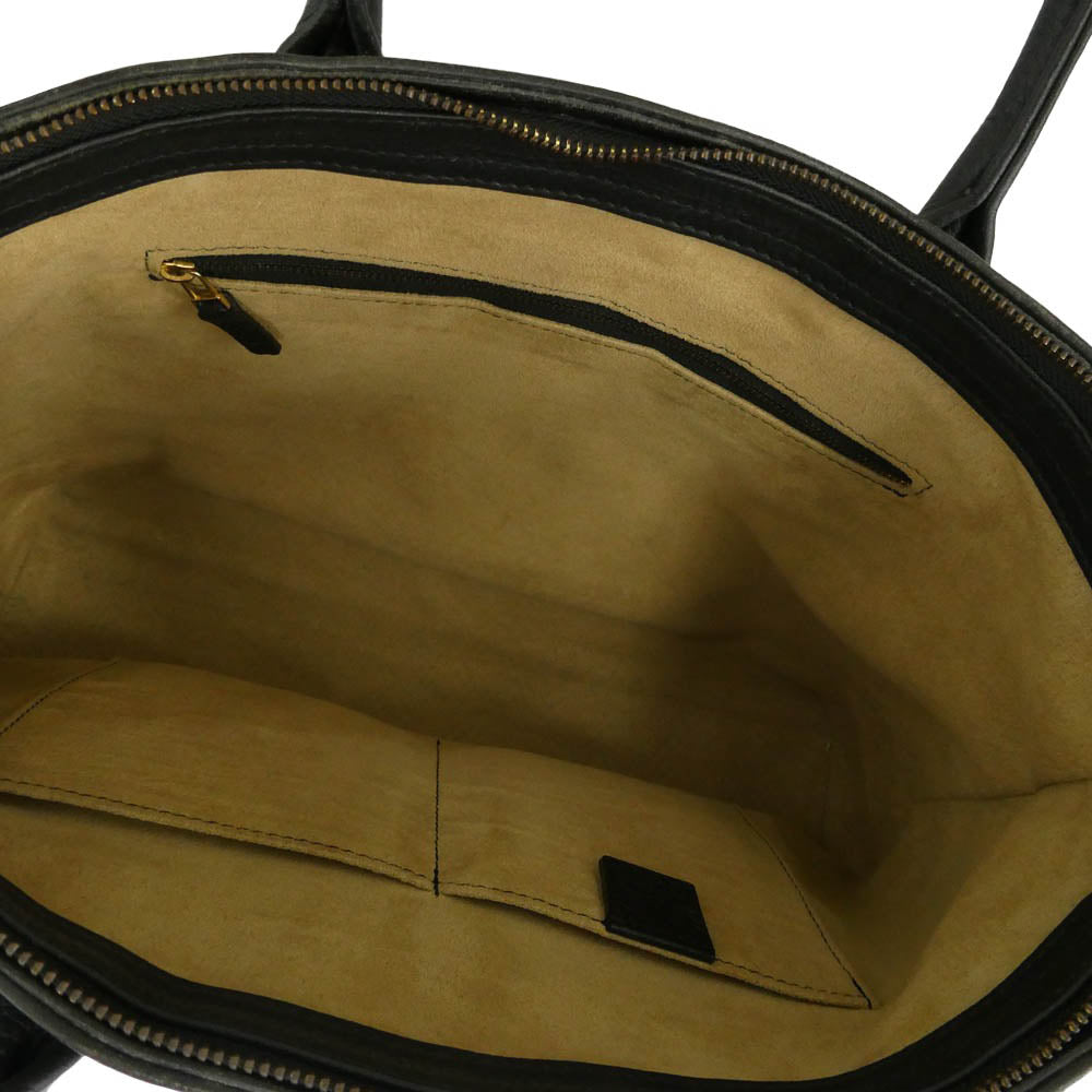 ハッシュタグ レザー ビジネス トートバッグ ブラック系【中古】