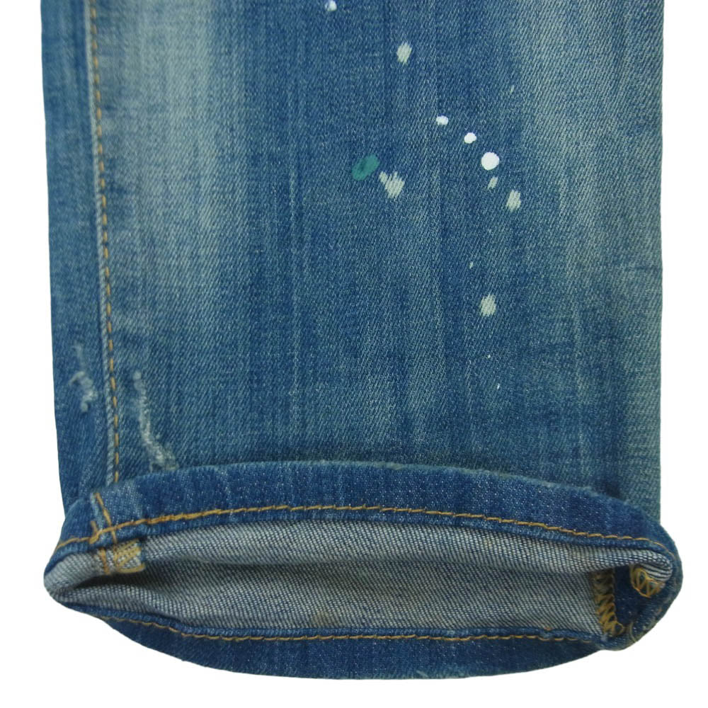 DSQUARED2 ディースクエアード 18SS S74LB0320 REGULAR CLEMENT JEAN ウォッシュ クラッシュ加工 レギュラー クレメント ジーンズ デニム パンツ インディゴブルー系 44【中古】