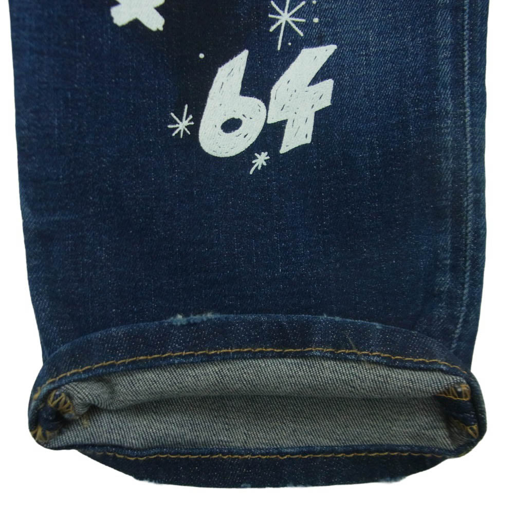 DSQUARED2 ディースクエアード 22SS S74LB1099 Dark Graffiti Wash Skater Jeans クラッシュ加工 ダーク グラフティ スケーター ジーンズ デニム パンツ インディゴブルー系 46【中古】