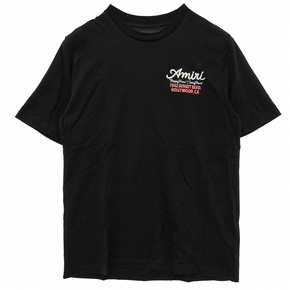 AMIRI アミリ SRAMJYTE1244 Neon Lights Oversize Graphic T Shirt 刺? ロゴ プリント Tシャツ 半袖 カットソー ブラック系 M【中古】