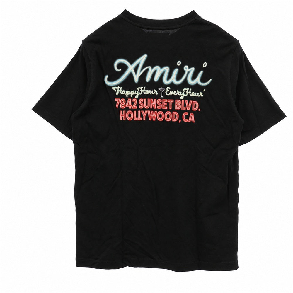 AMIRI アミリ SRAMJYTE1244 Neon Lights Oversize Graphic T Shirt 刺? ロゴ プリント Tシャツ 半袖 カットソー ブラック系 M【中古】