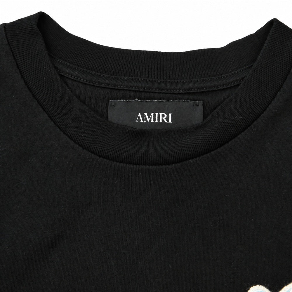 AMIRI アミリ SRAMJYTE1244 Neon Lights Oversize Graphic T Shirt 刺? ロゴ プリント Tシャツ 半袖 カットソー ブラック系 M【中古】