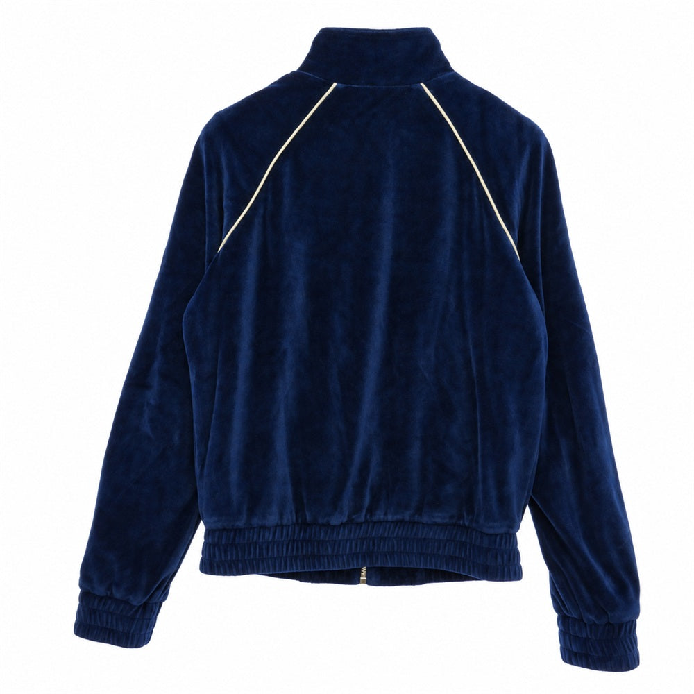 CELINE セリーヌ 24SS RV029748 トリオンフ ベルベット トラック スーツ 刺? ロゴ ベロア ジャケット ブルー系 XS【中古】