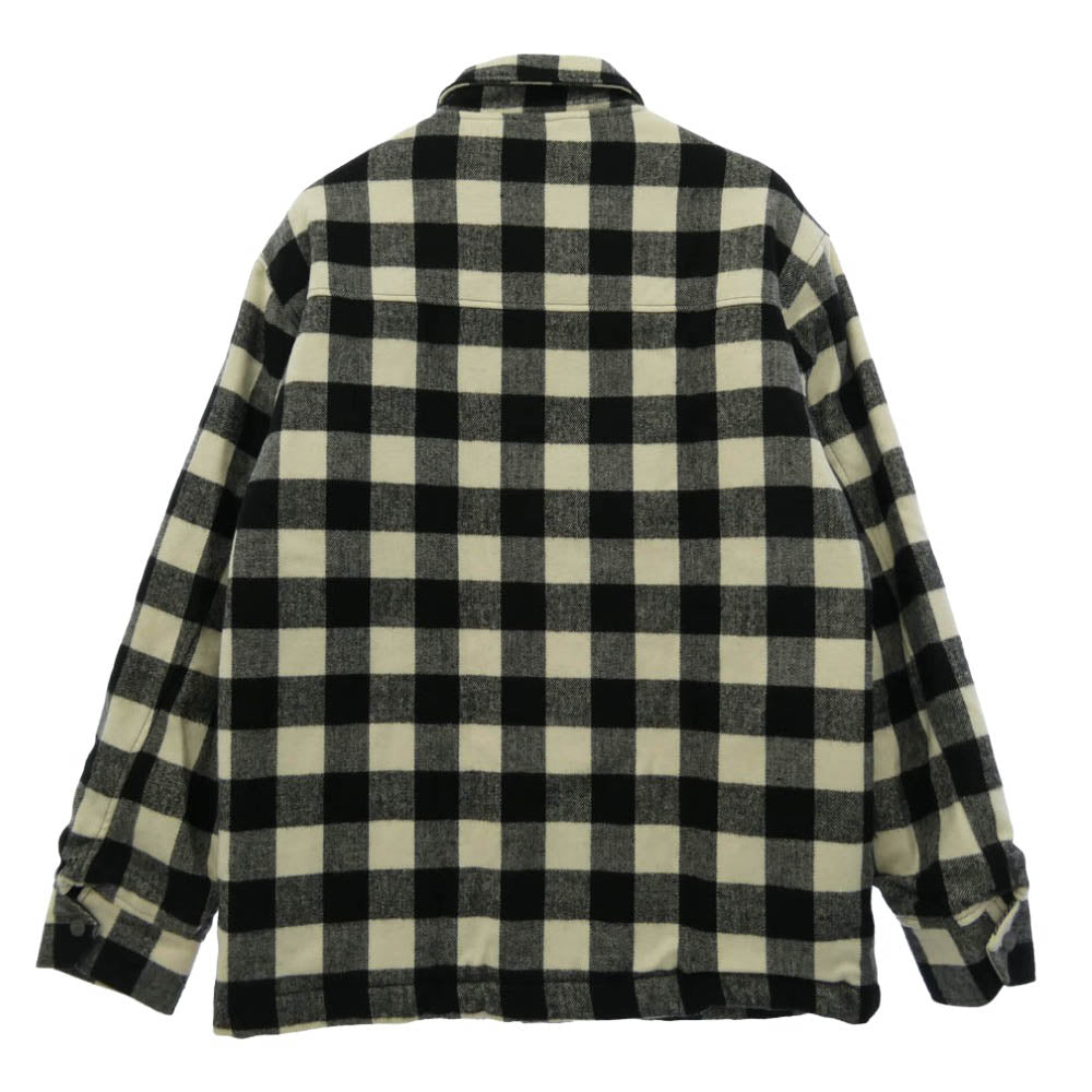 WOOLRICH ウールリッチ 2W5-8027 チェック アクリル 中綿 シャツジャケット ブラック系 ホワイト系 XL【中古】