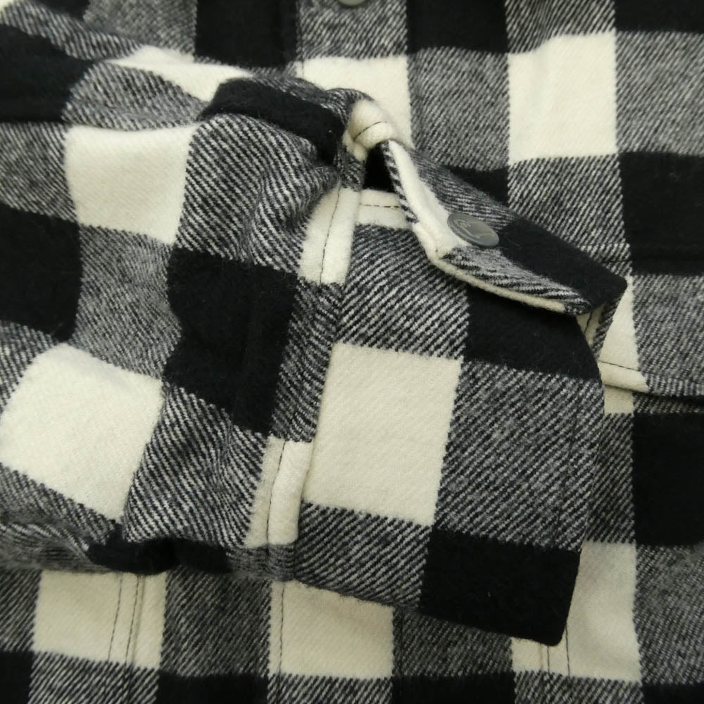 WOOLRICH ウールリッチ 2W5-8027 チェック アクリル 中綿 シャツジャケット ブラック系 ホワイト系 XL【中古】