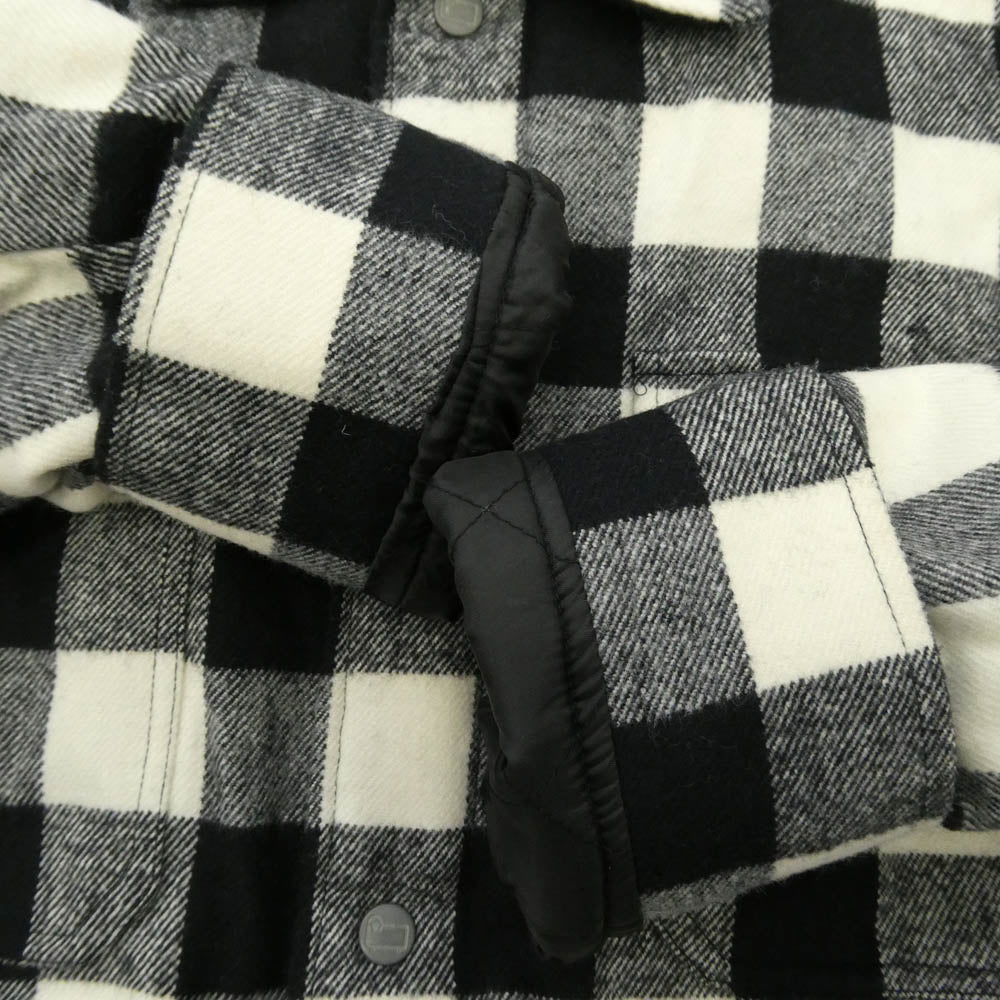 WOOLRICH ウールリッチ 2W5-8027 チェック アクリル 中綿 シャツジャケット ブラック系 ホワイト系 XL【中古】