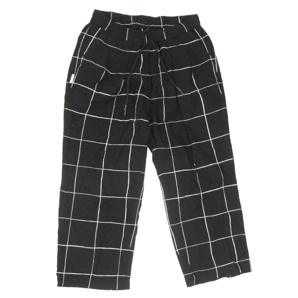 ストライプフォークリエイティブ 21AW SFCFW21P03 S.F.C Wide Pants チェック コットン ワイド イージーパンツ ブラック系 XL【中古】