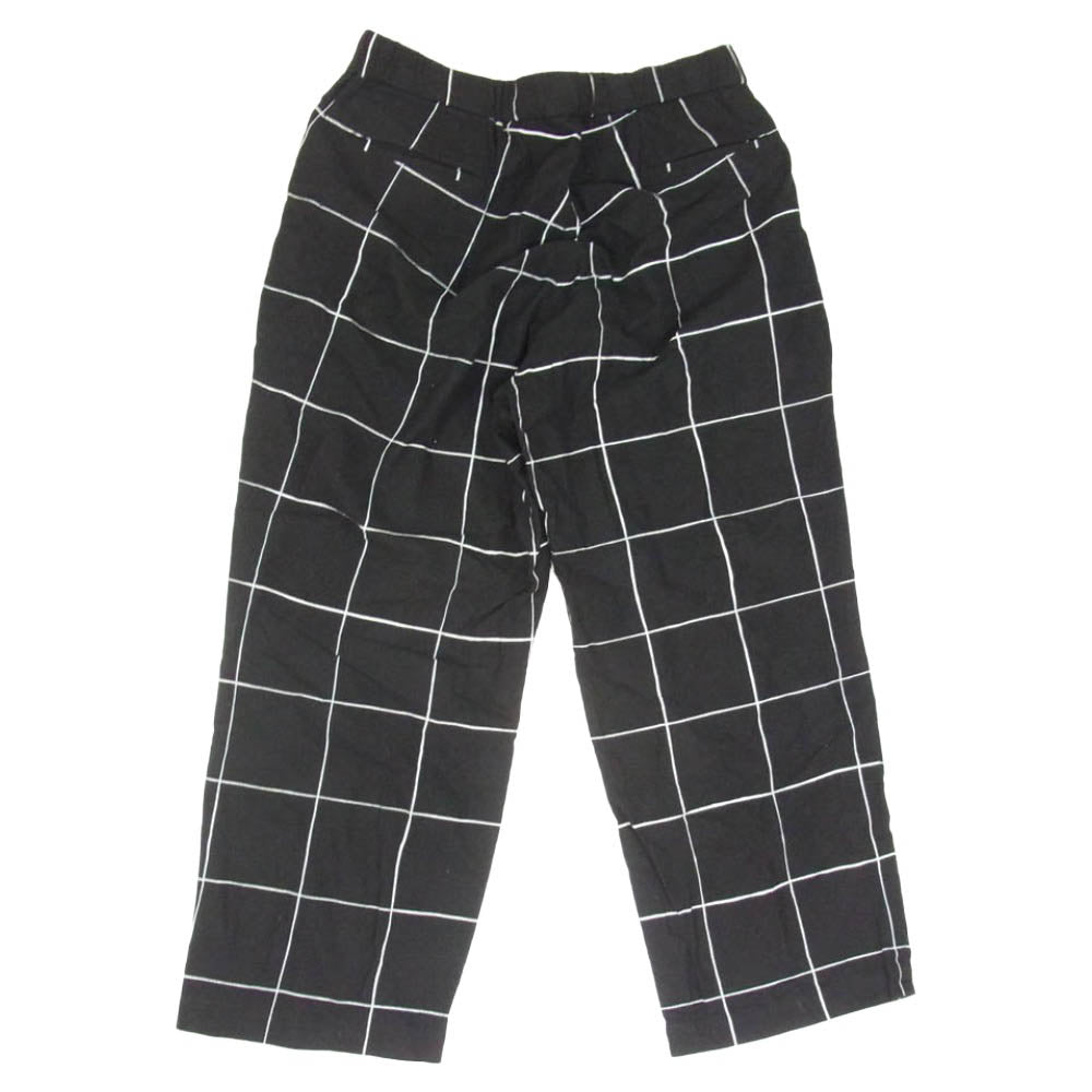ストライプフォークリエイティブ 21AW SFCFW21P03 S.F.C Wide Pants チェック コットン ワイド イージーパンツ ブラック系 XL【中古】