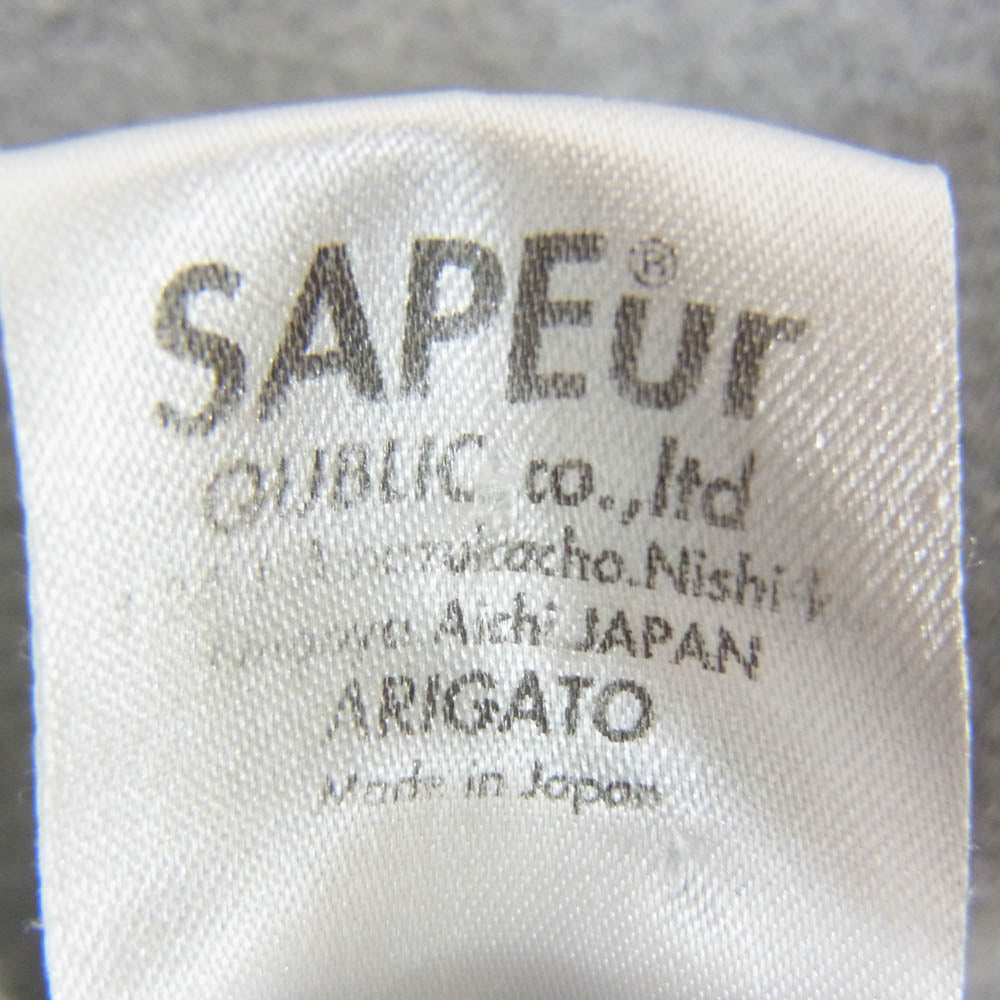 SAPEUR サプール unfigured box 無地ボックスロゴ プルオーバー パーカー グレー系 XXL【中古】