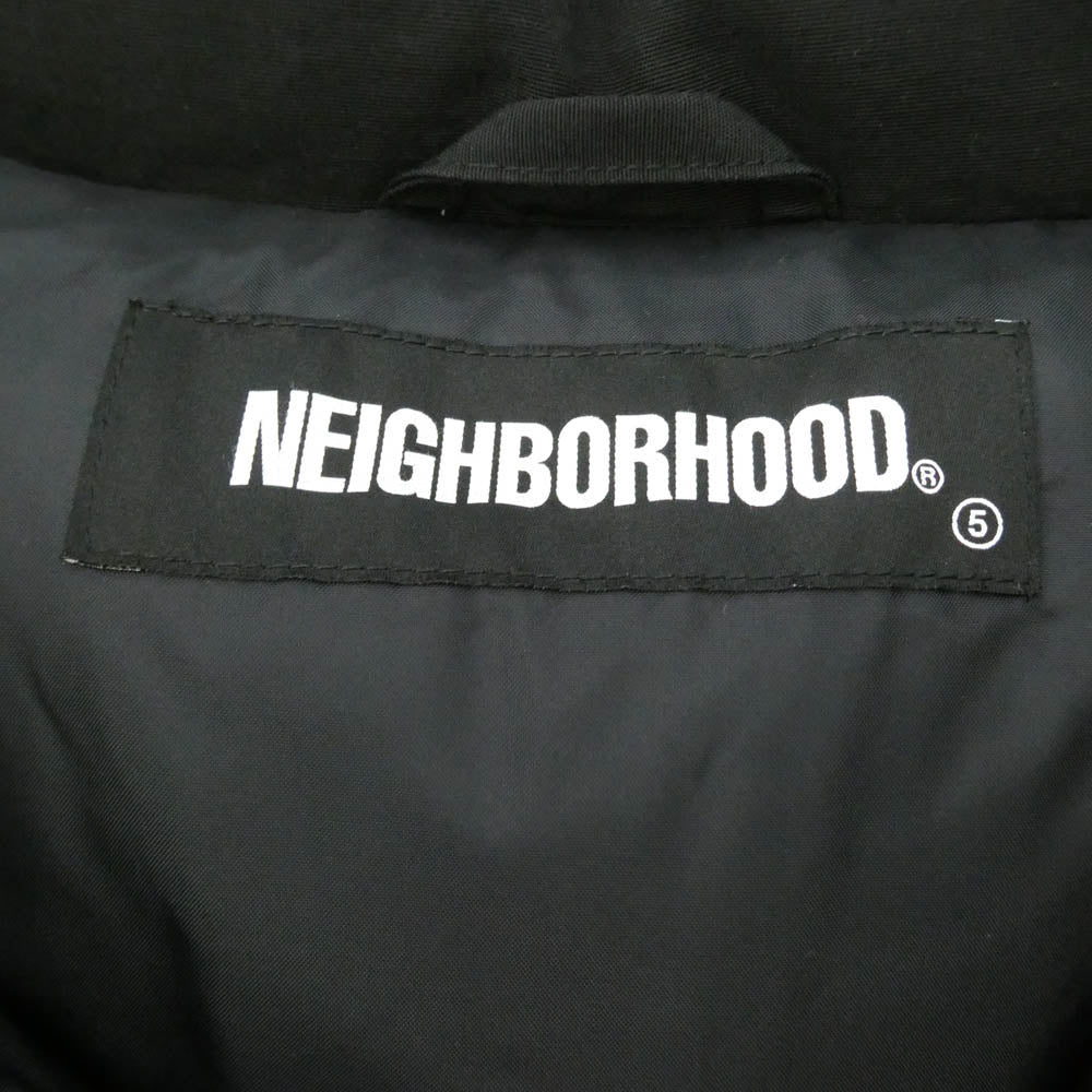 NEIGHBORHOOD ネイバーフッド 21AW 212TSNH-JKM11 BANDANA CHOPPED DOWN E-JKT 総柄 バンダナ チョップド ロゴ刺繍 アウター ダウンジャケット ブラック系 XL【中古】