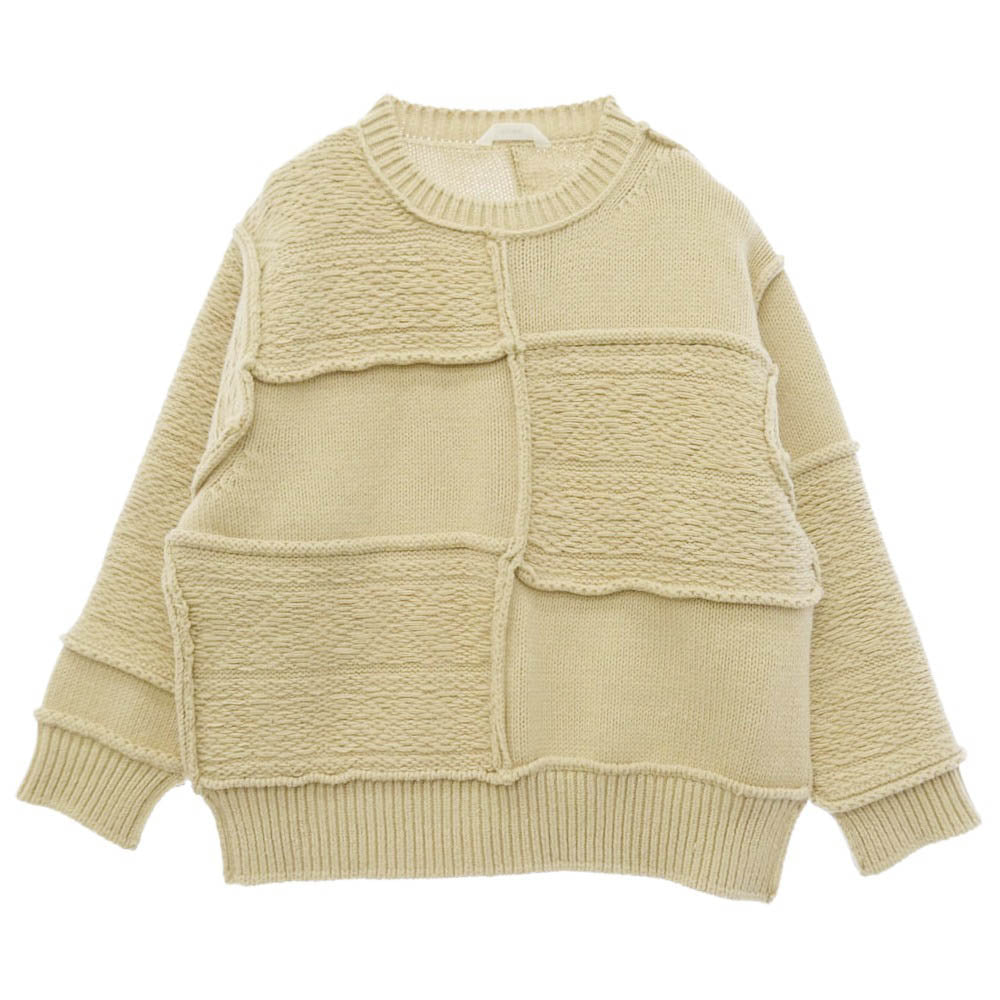 ネーム 21AW NMKN-21AW-001 NORDIC PATCHWORK KNIT SWEATER ノルディック パッチワーク ニット セーター ベージュ系 1【中古】