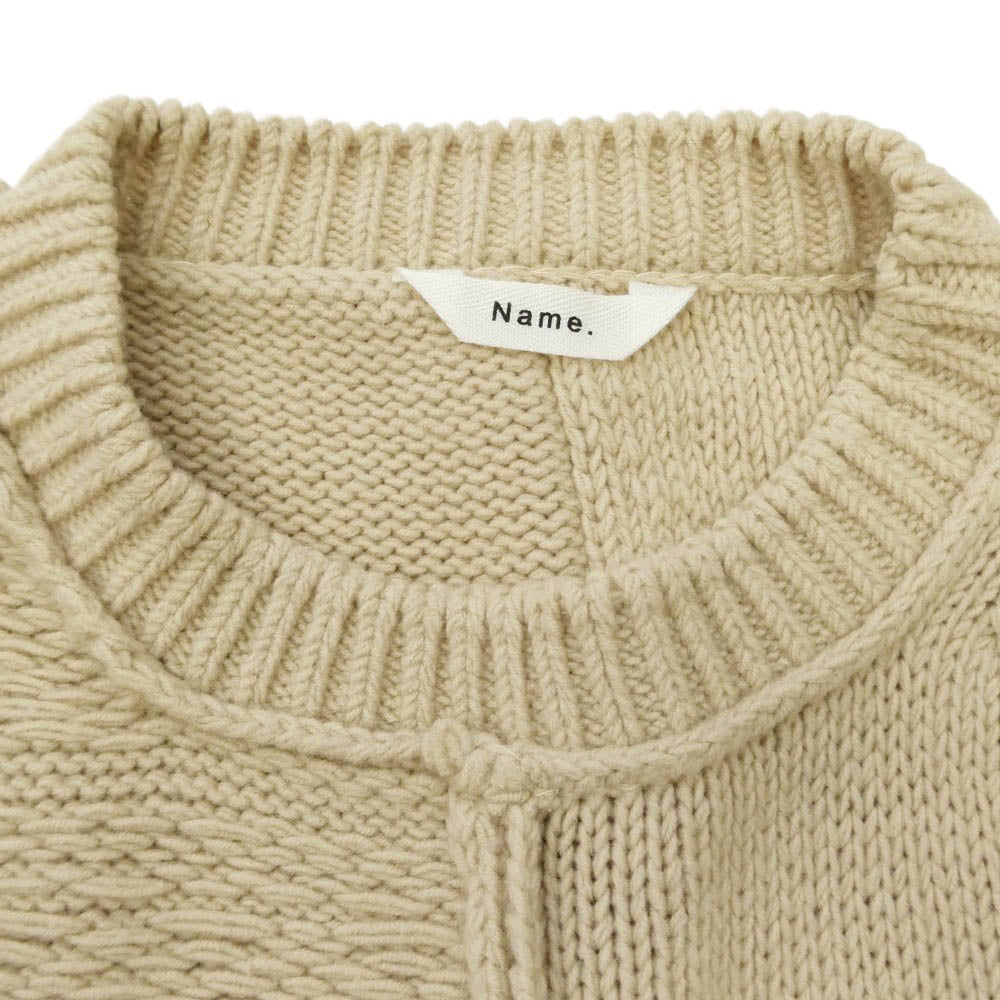 ネーム 21AW NMKN-21AW-001 NORDIC PATCHWORK KNIT SWEATER ノルディック パッチワーク ニット セーター ベージュ系 1【中古】