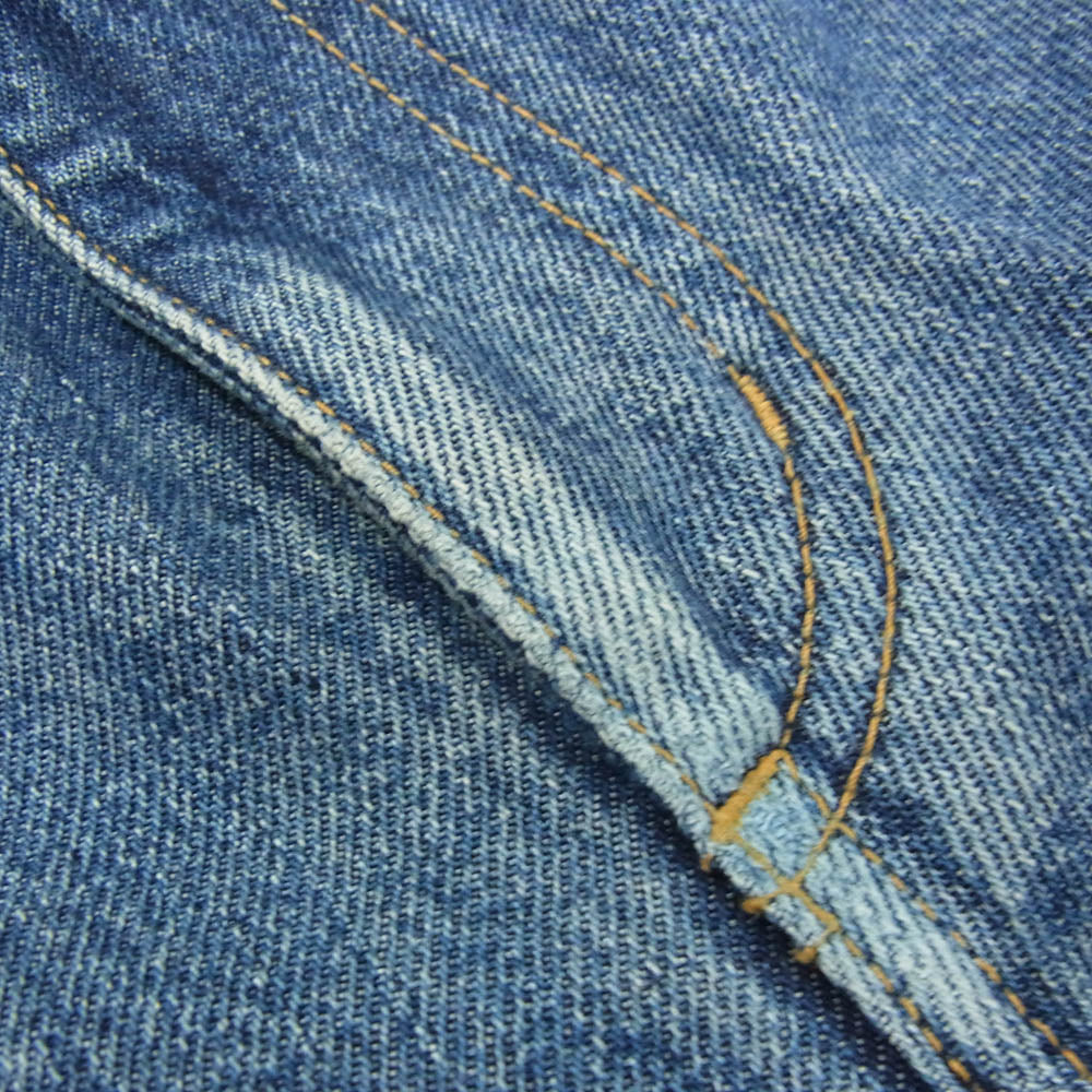ジョンローレンスサリバン 24AW 2B004-0324-35 WASHED DENIM TUCKED WIDE PANTS ウォッシュド加工 ワイド デニム パンツ インディゴブルー系 46【中古】