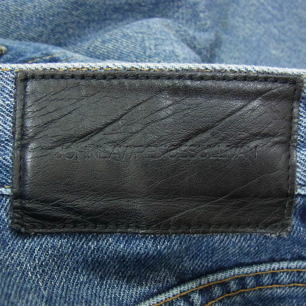 ジョンローレンスサリバン 24AW 2B004-0324-35 WASHED DENIM TUCKED WIDE PANTS ウォッシュド加工 ワイド デニム パンツ インディゴブルー系 46【中古】