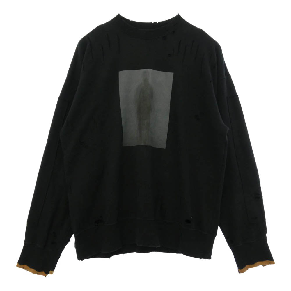 Yohji Yamamoto ヨウジヤマモト ssstein シュタイン SZ-T11-031-1-03 WILDSIDE × stein OVERSIZED REBUILD SWEAT ダメージ加工 オーバーサイズド リビルド スウェット トレーナー ブラック系 M【中古】