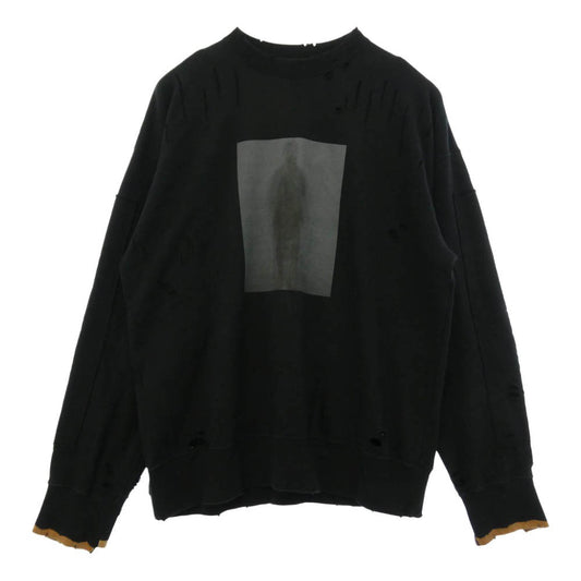 Yohji Yamamoto ヨウジヤマモト ssstein シュタイン SZ-T11-031-1-03 WILDSIDE × stein OVERSIZED REBUILD SWEAT ダメージ加工 オーバーサイズド リビルド スウェット トレーナー ブラック系 M【中古】