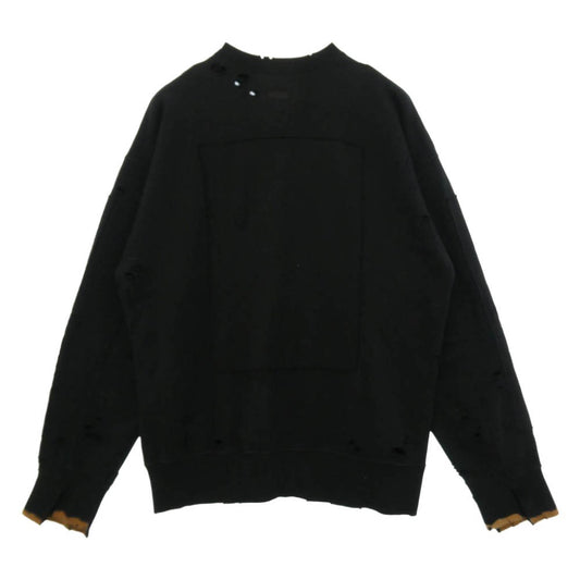 Yohji Yamamoto ヨウジヤマモト ssstein シュタイン SZ-T11-031-1-03 WILDSIDE × stein OVERSIZED REBUILD SWEAT ダメージ加工 オーバーサイズド リビルド スウェット トレーナー ブラック系 M【中古】