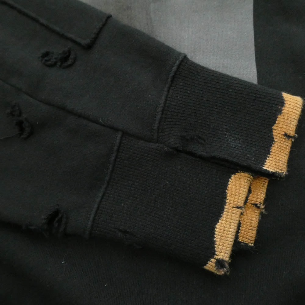 Yohji Yamamoto ヨウジヤマモト ssstein シュタイン SZ-T11-031-1-03 WILDSIDE × stein OVERSIZED REBUILD SWEAT ダメージ加工 オーバーサイズド リビルド スウェット トレーナー ブラック系 M【中古】
