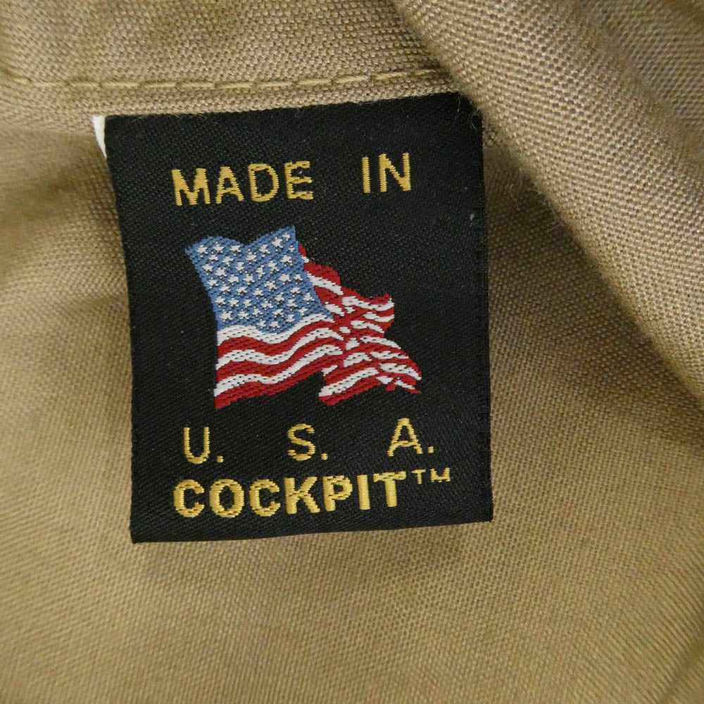 米軍 8415-010-010-1914 USA製 Cockpit社 CWU-36 FLYERS men's LT WEIGHT フライトジャケット ベージュ系 L【中古】