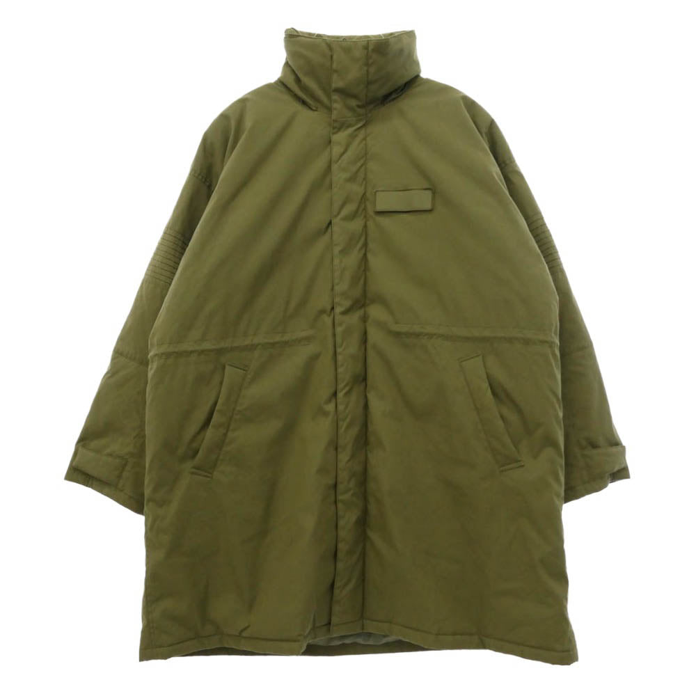 MINEDENIM マインデニム 2411-9003-42-022 Nylon Denim Long Padded CT キルティングライナー付属 中綿 パデッド ロング コート モスグリーン系 3【中古】
