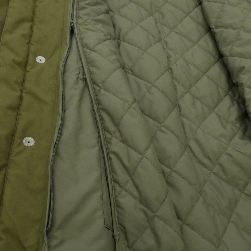 MINEDENIM マインデニム 2411-9003-42-022 Nylon Denim Long Padded CT キルティングライナー付属 中綿 パデッド ロング コート モスグリーン系 3【中古】