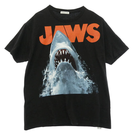 FLAGSTUFF フラグスタフ × JAWS ジョーズ DON'T GO IN THE WATER MOVIE TEE 半袖 Tシャツ カットソー ブラック系 L【中古】